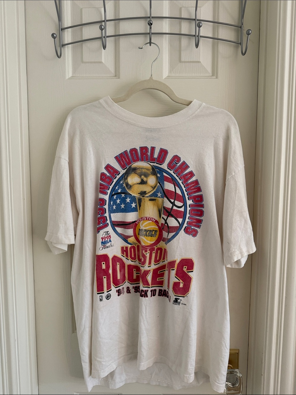 Houston Rockets 1995 NBA World Champions White Graphic Tee